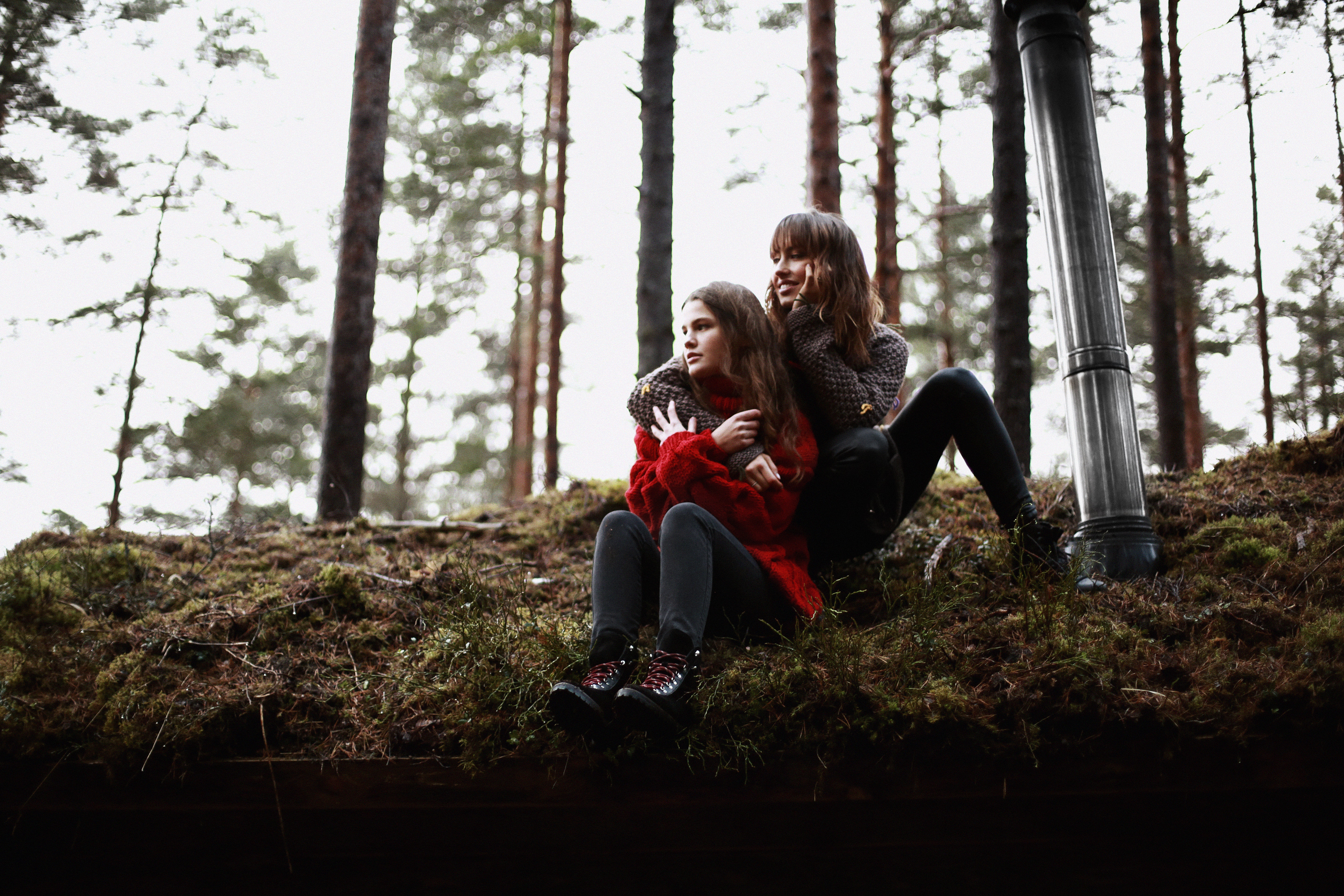 models on hillside